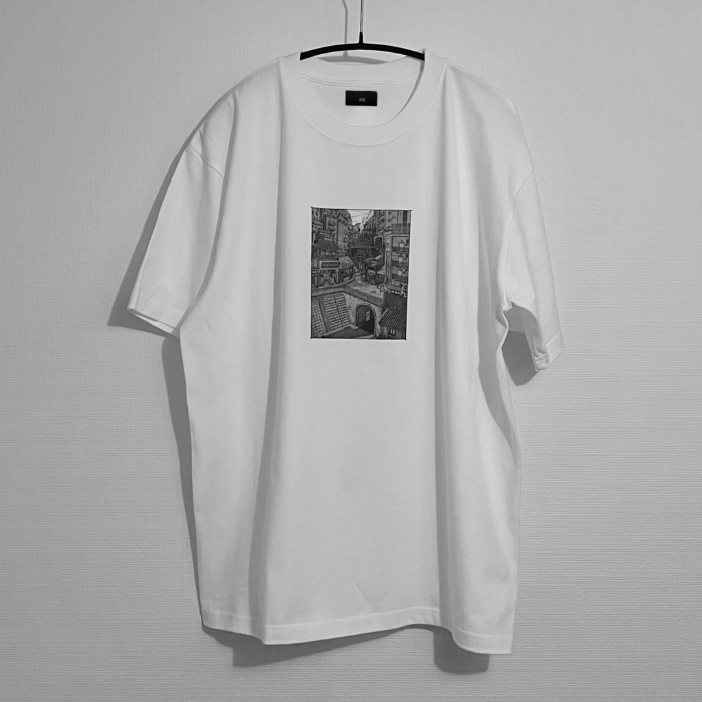 【受注生産】半袖丁シャツ(白/黒)_用水路