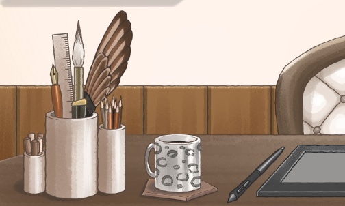 【配信用背景】風鈴とペンタブのある部屋