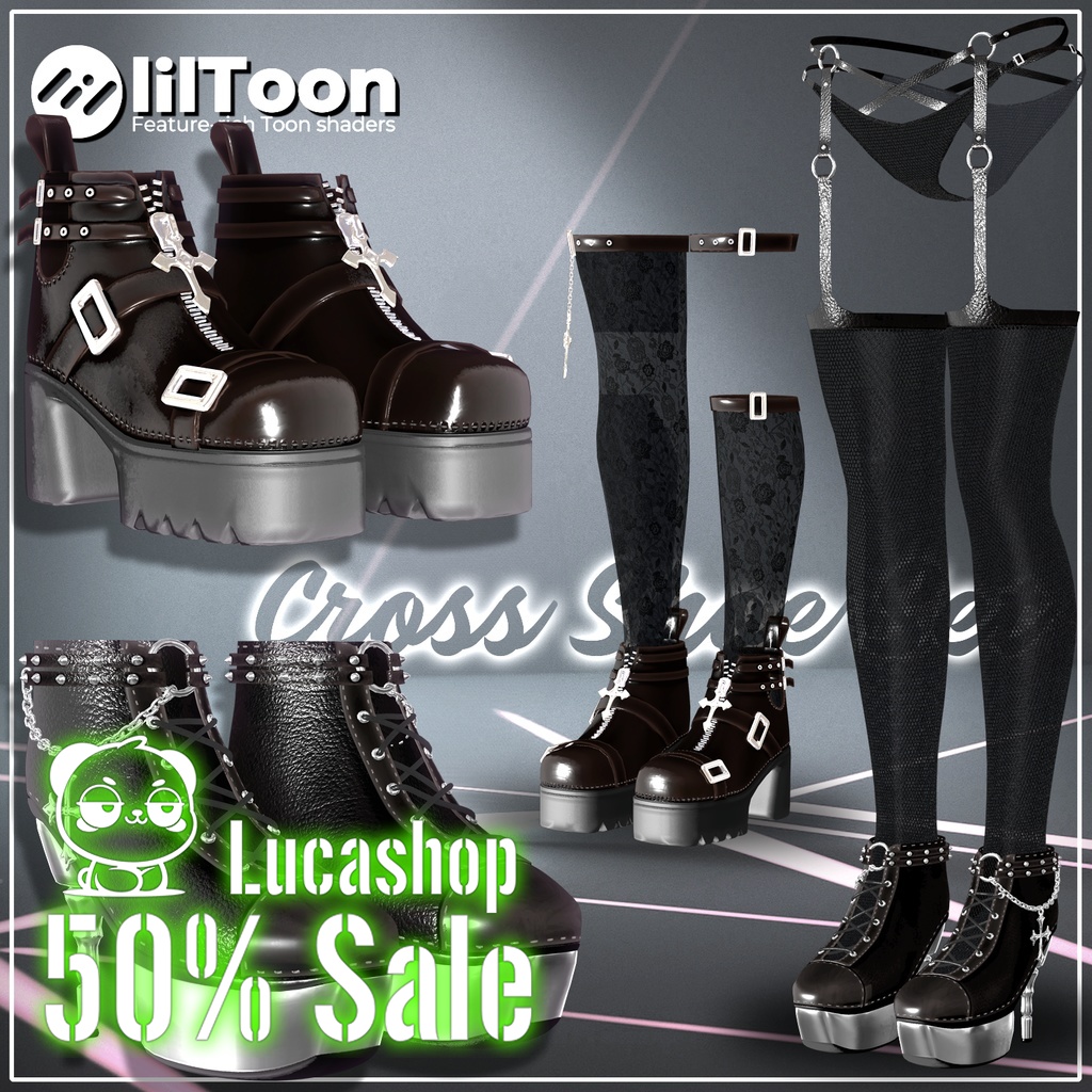 𝟓𝟎％ 𝐎𝐅𝐅 ✨【5人】【PB】 Cross Shoes Set 【VRChat想定】