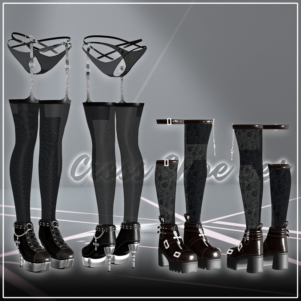 【5人】【PB】 Cross Shoes Set 【VRChat想定】