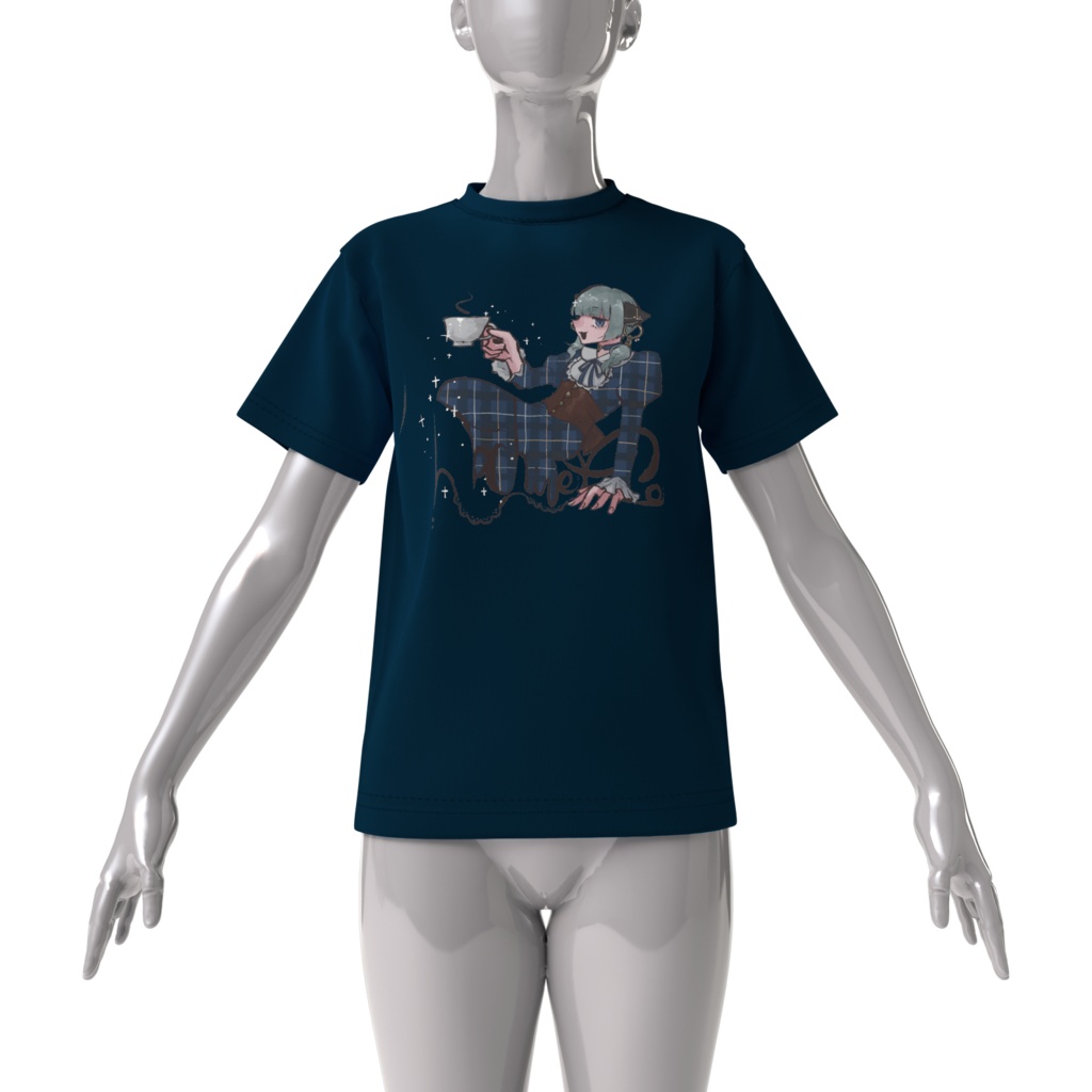 太刀猫片面印刷お茶会T