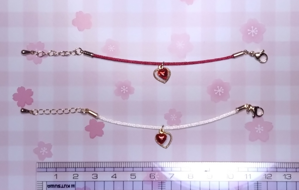 ダブルハートの首かざり