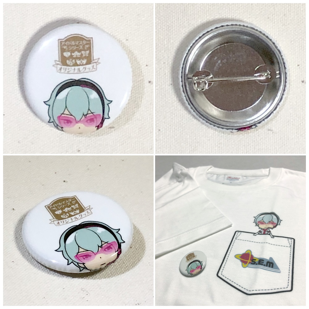 【受注生産】SideMini ダミーポケットTシャツ(S)&缶バッジセット