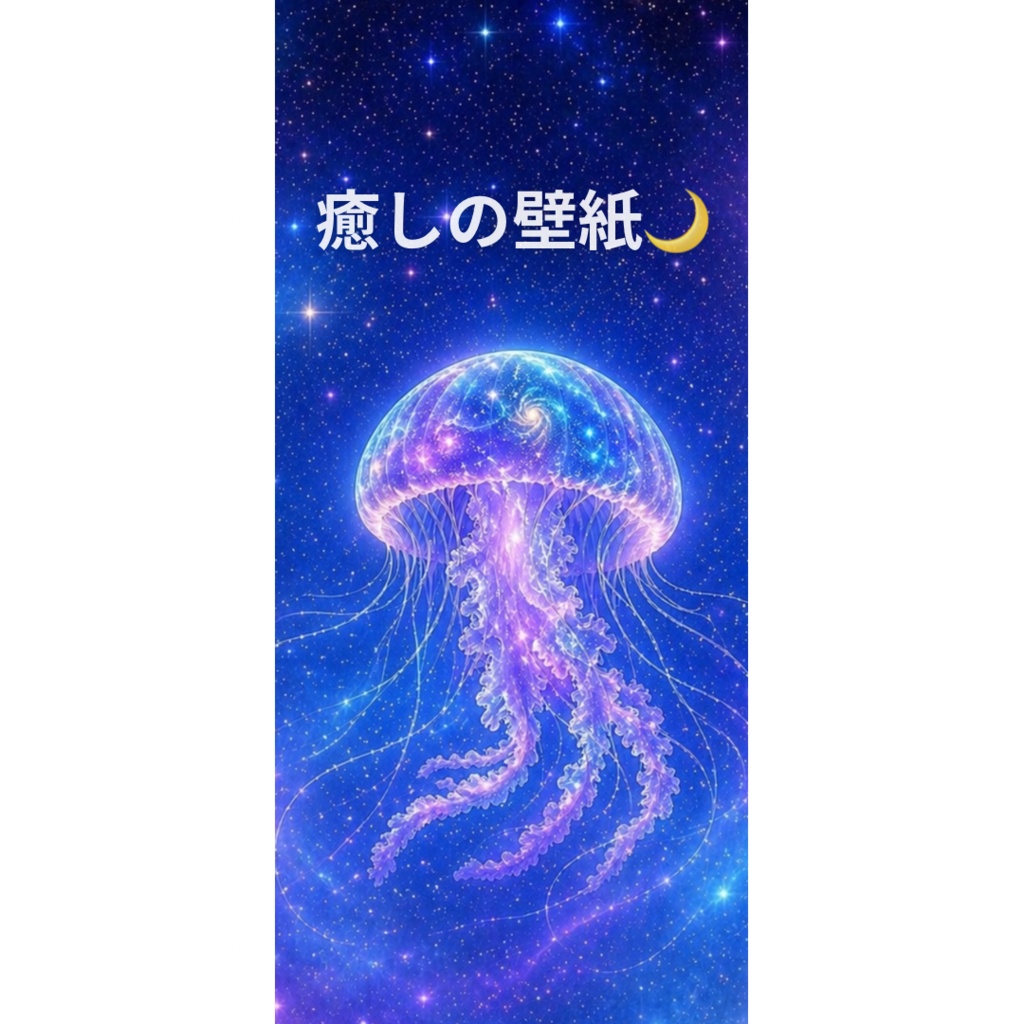 癒しのクラゲ宇宙｜スマホ壁紙