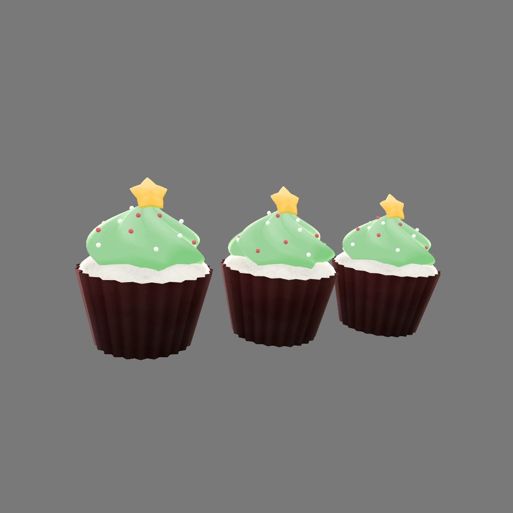 クリスマス用のカップケーキ