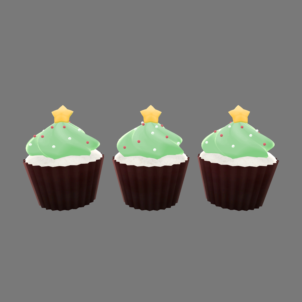 クリスマス用のカップケーキ