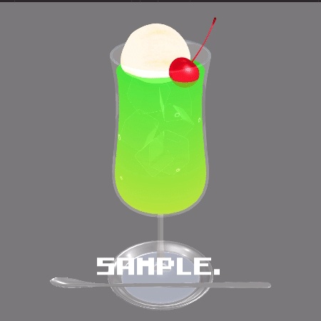 気泡が動くクリームソーダ