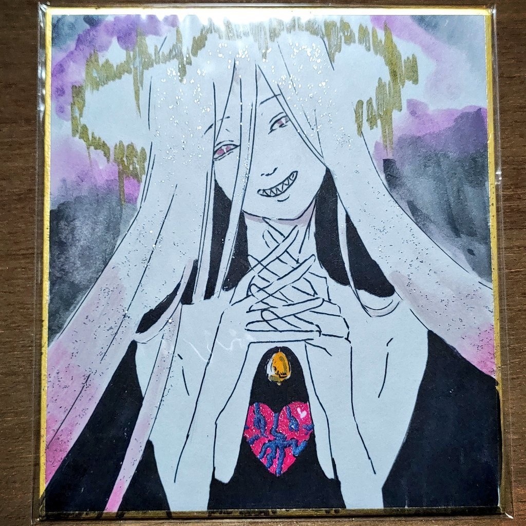 堕天使の微笑み　直筆オリジナル原画色紙