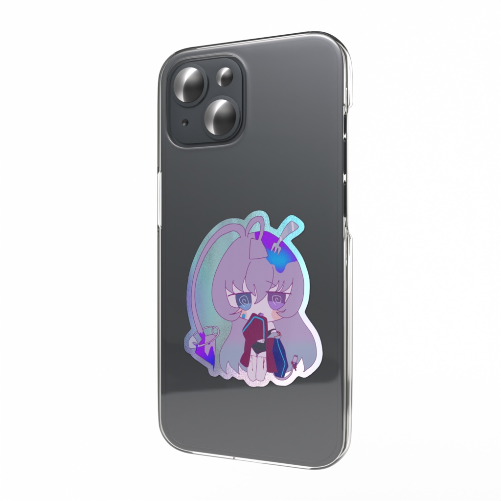 さかさのしっぽ　オーロラスマホステッカー