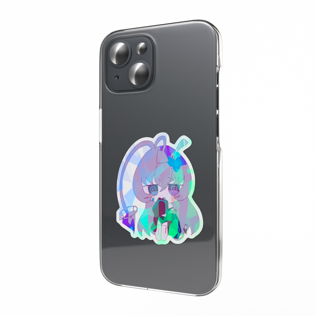 さかさのしっぽ　ホログラムスマホステッカー