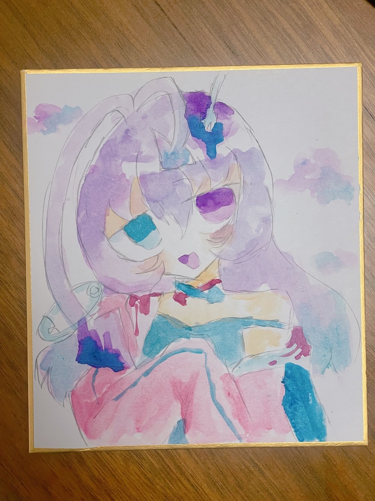 ミニ色紙　さかさのしっぽ　