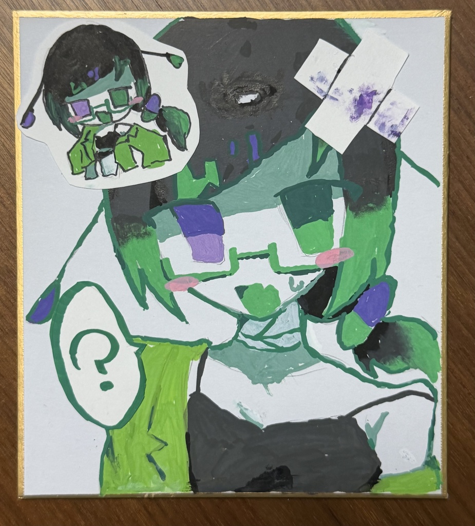 ぴか野代理　ミニ原画色紙