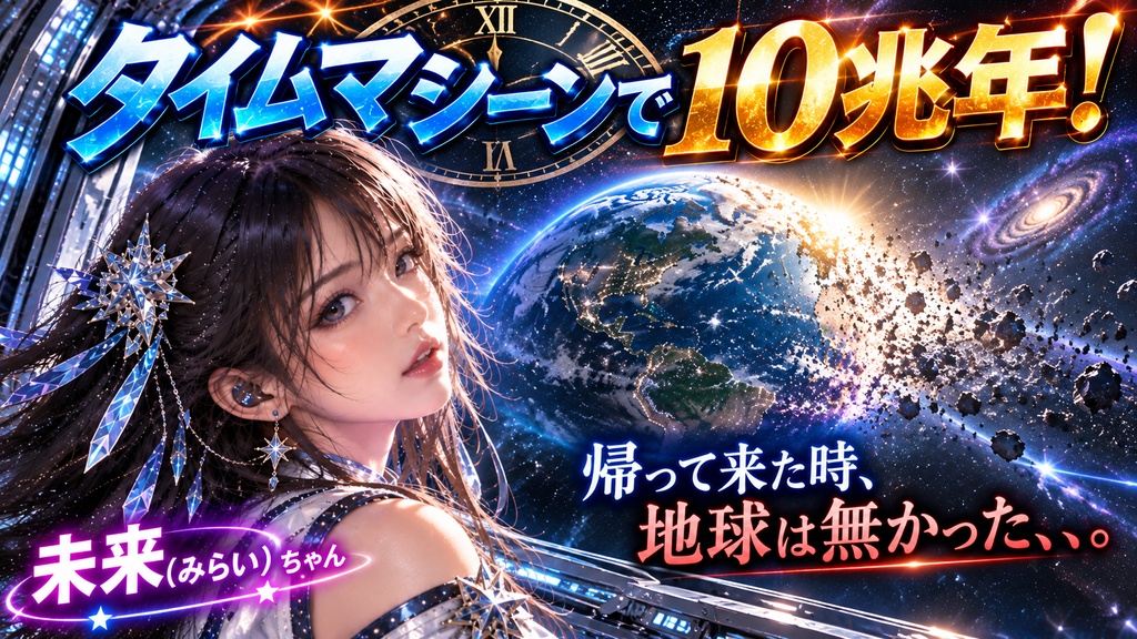 🚀 『タイムマシーンで10兆年!』― 未来(みらい)ちゃん