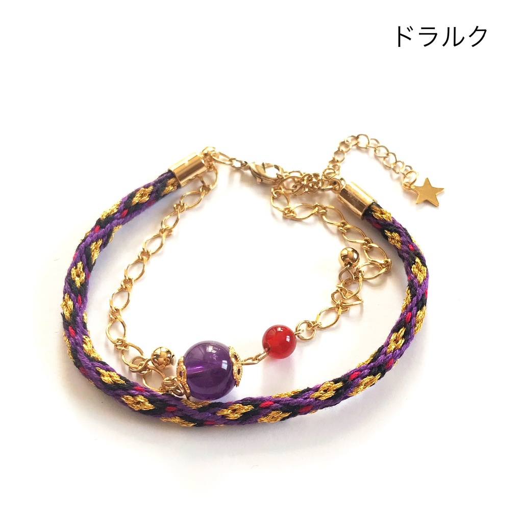 【吸死】組紐＋天然石ブレスレット