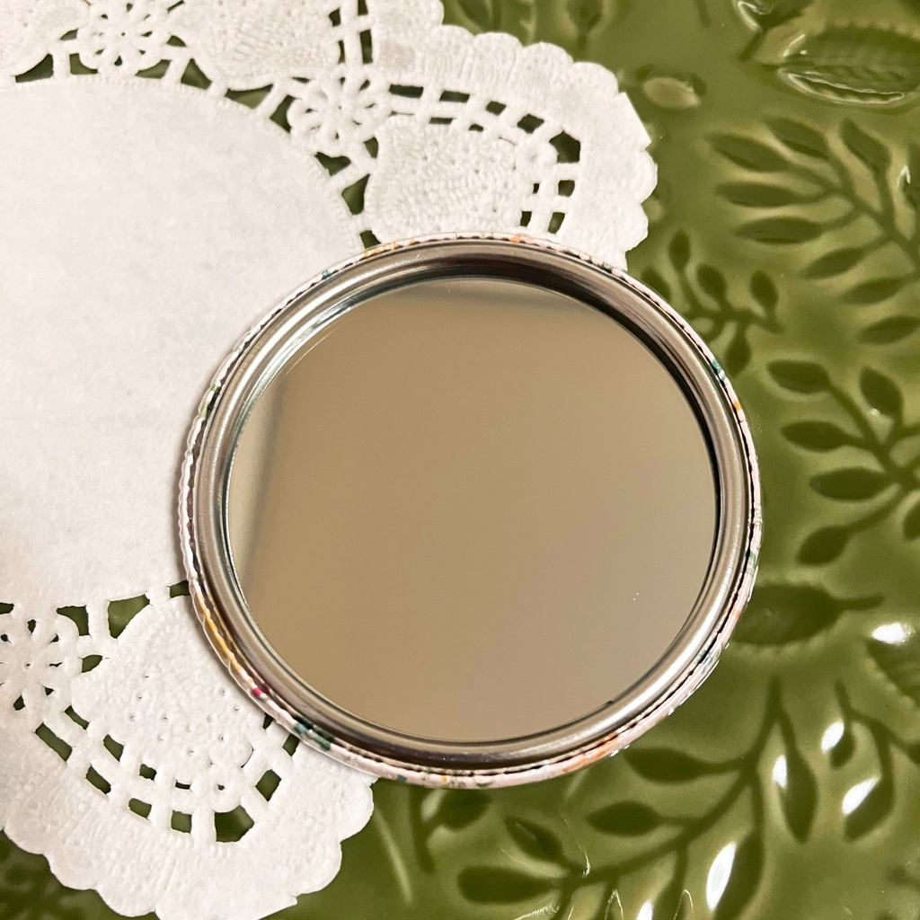 ひまわりとリボンの缶ミラー