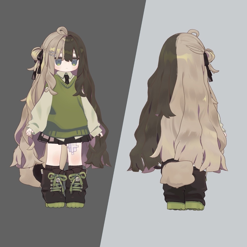 【無料 / Free】デフォ髪専用!ツートンカラー作成マスク画像【#キプフェル Kipfel】