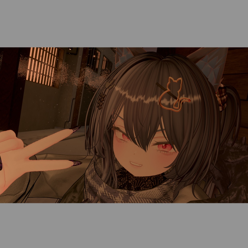 【無料あり】CatHeartアクセサリー(ヘアアクセ、イヤリング)【#VRChat】