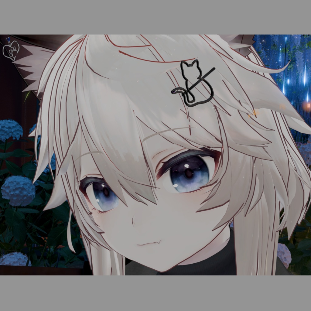 【無料あり】CatHeartアクセサリー(ヘアアクセ、イヤリング)【#VRChat】