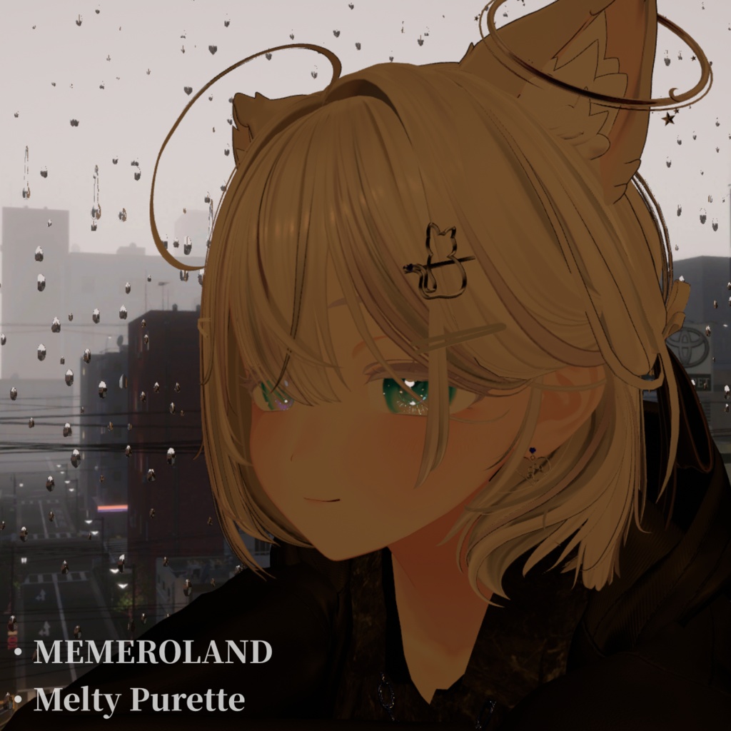 【無料あり】CatHeartアクセサリー(ヘアアクセ、イヤリング)【#VRChat】