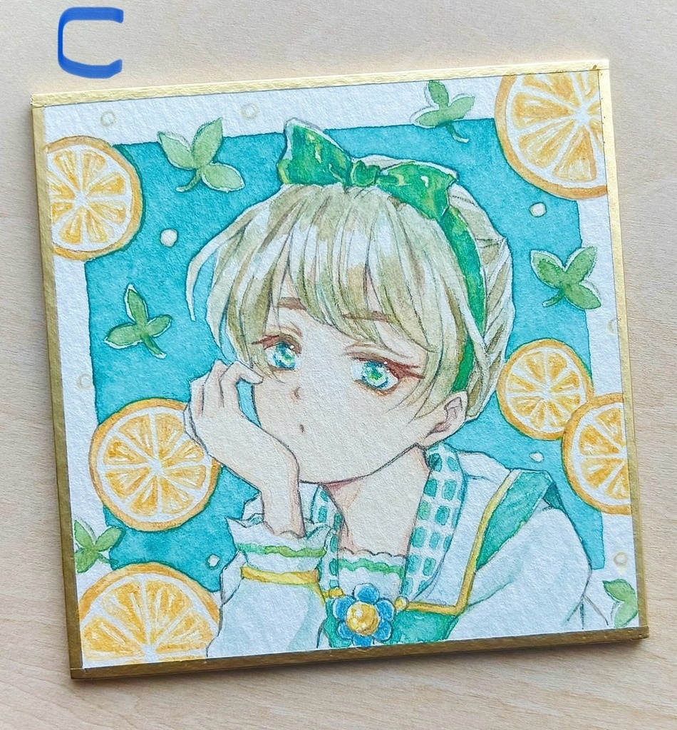 豆色紙 アナログ原画 透明水彩