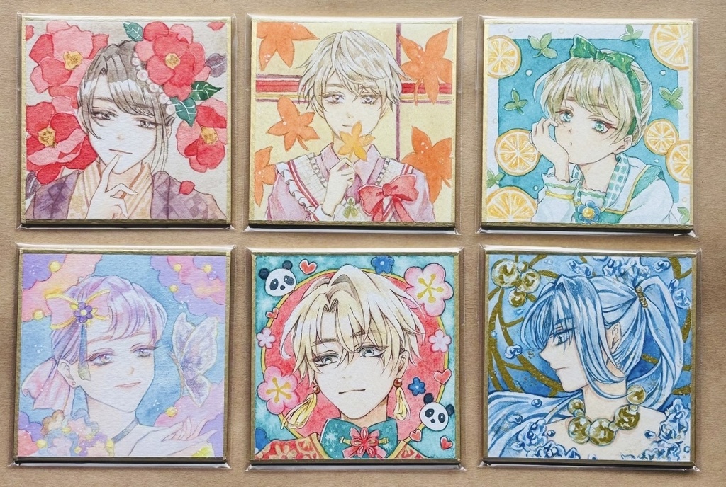 豆色紙　アナログ原画　透明水彩