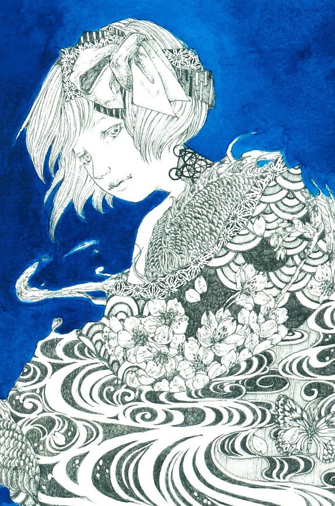 ポストカード ペン画 Dragon La Clarte Booth