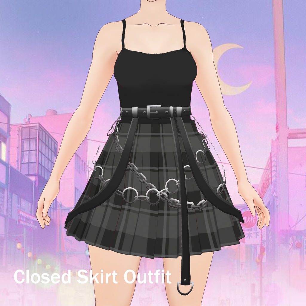 Skirt with belt Outfit for VROID