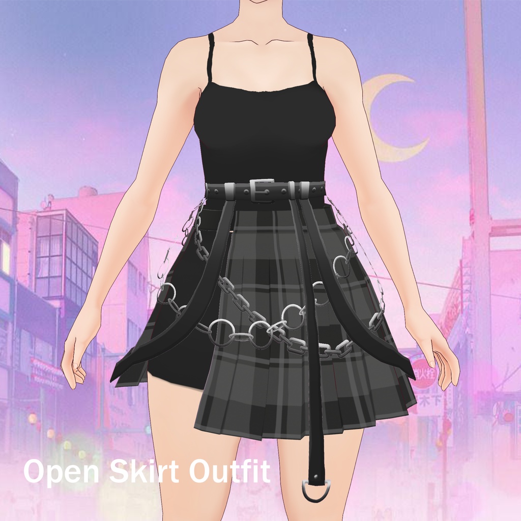 Skirt with belt Outfit for VROID