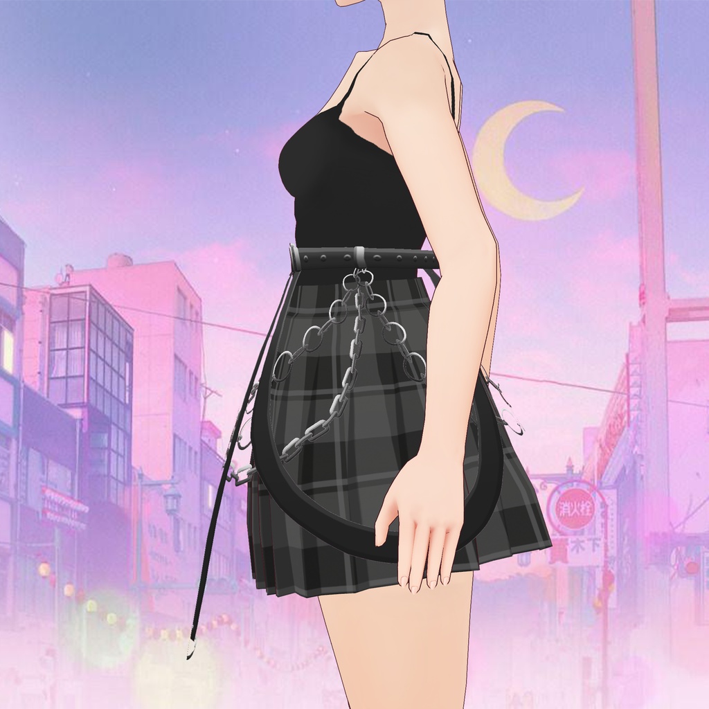 Skirt with belt Outfit for VROID