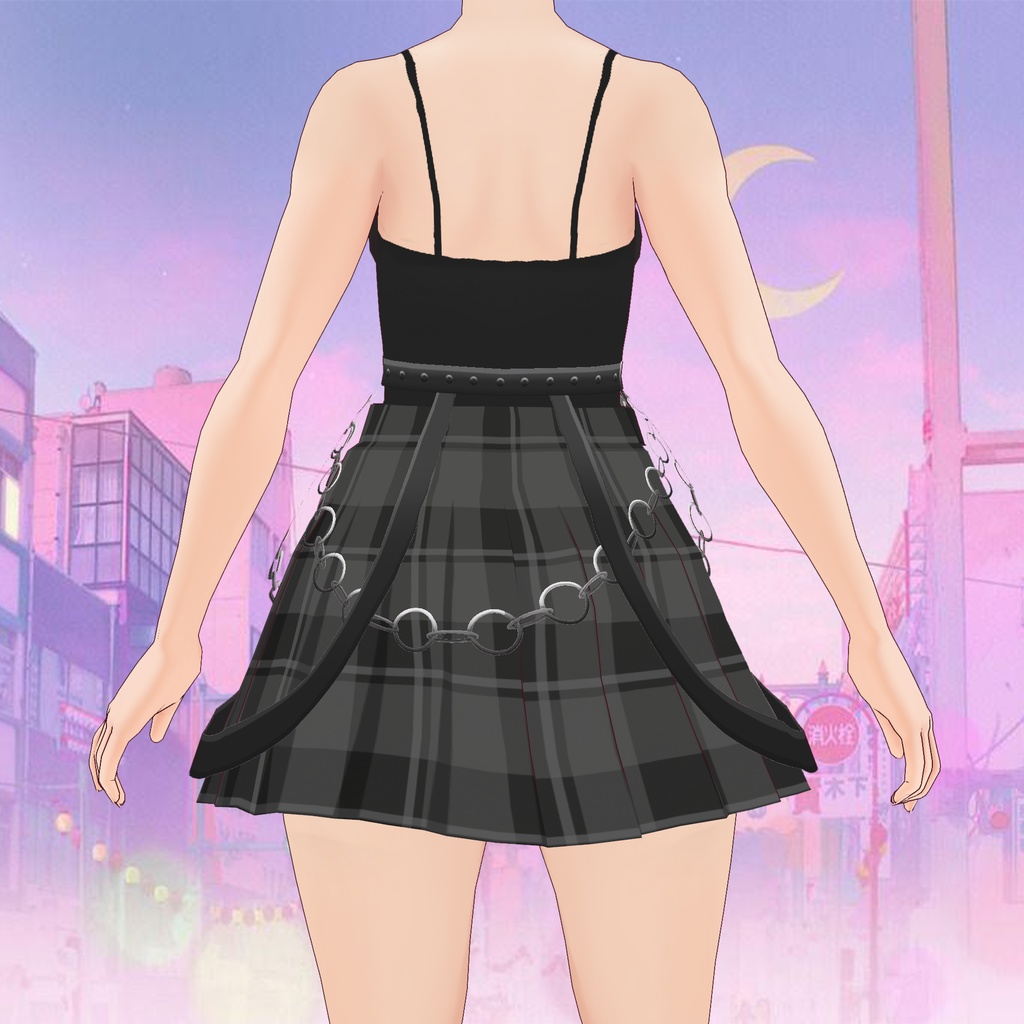 Skirt with belt Outfit for VROID