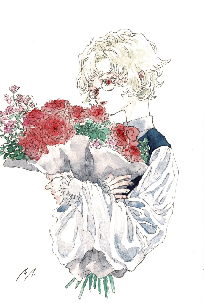 原画小作品『赤い薔薇』