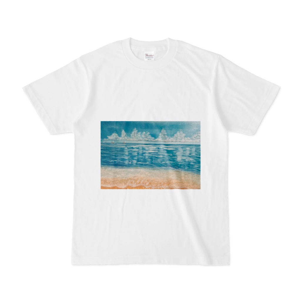 水彩画で描いた自然の風景画のTシャツ