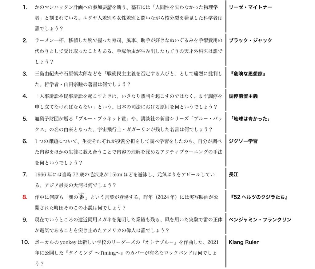 【クイズ問題集】Icy Truth