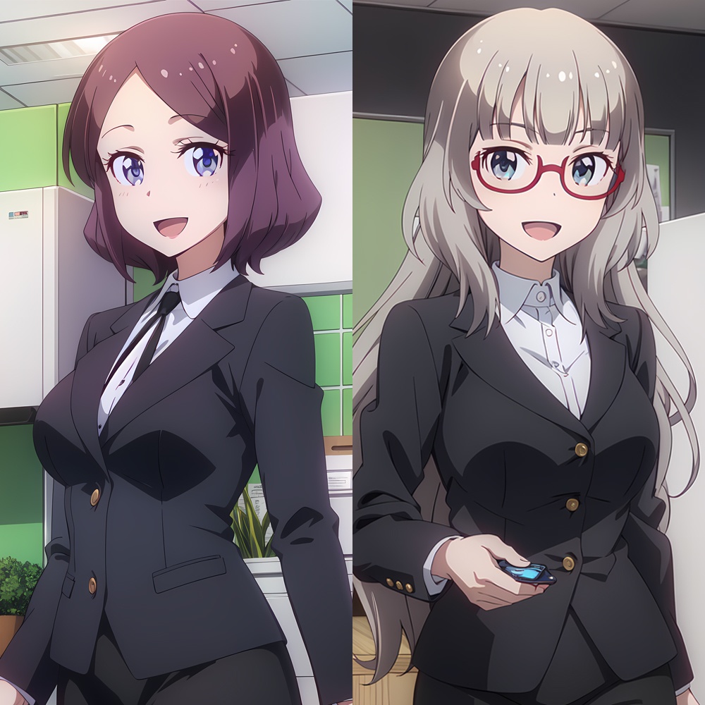 Toyama Rin & Hazuki Shizuku (New Game!) SFW