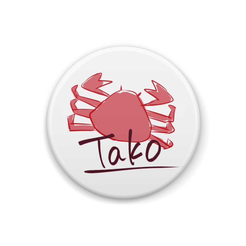 タコ　缶バッジ