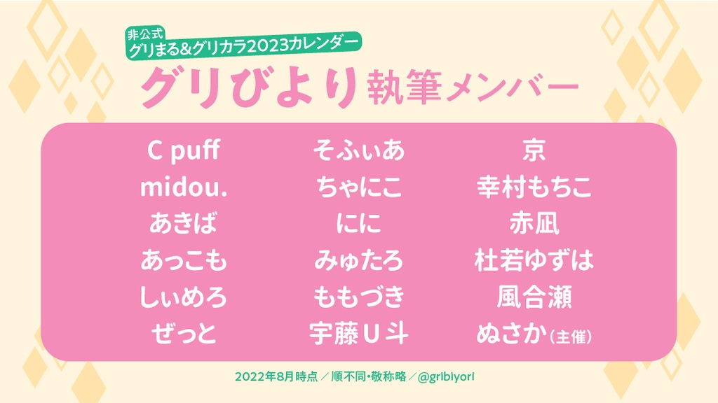 カレンダー「グリびより2023」