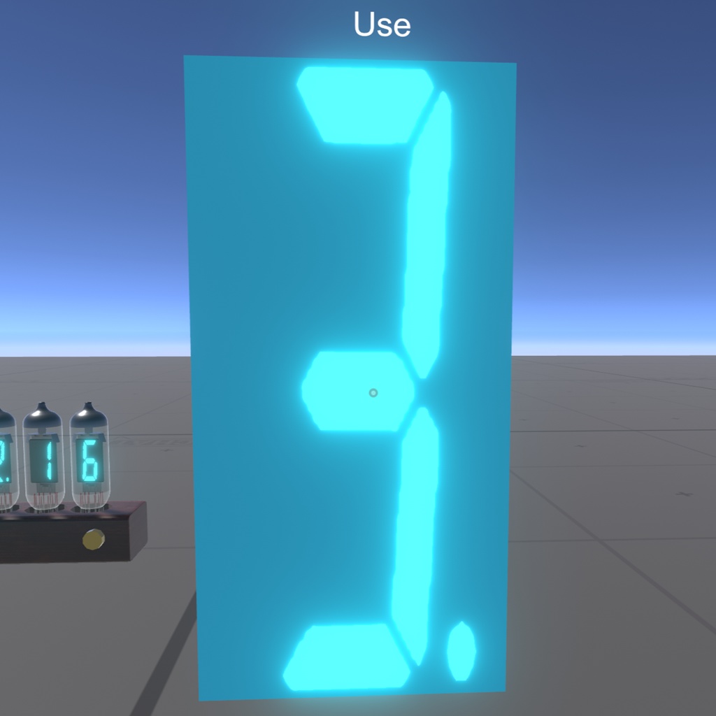 【VRC想定】バーチャルVFD管+時計(3Dモデル+シェーダー)