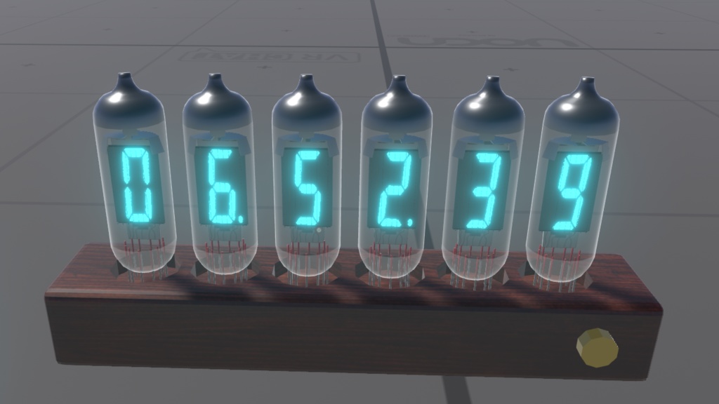 【VRC想定】バーチャルVFD管+時計(3Dモデル+シェーダー)