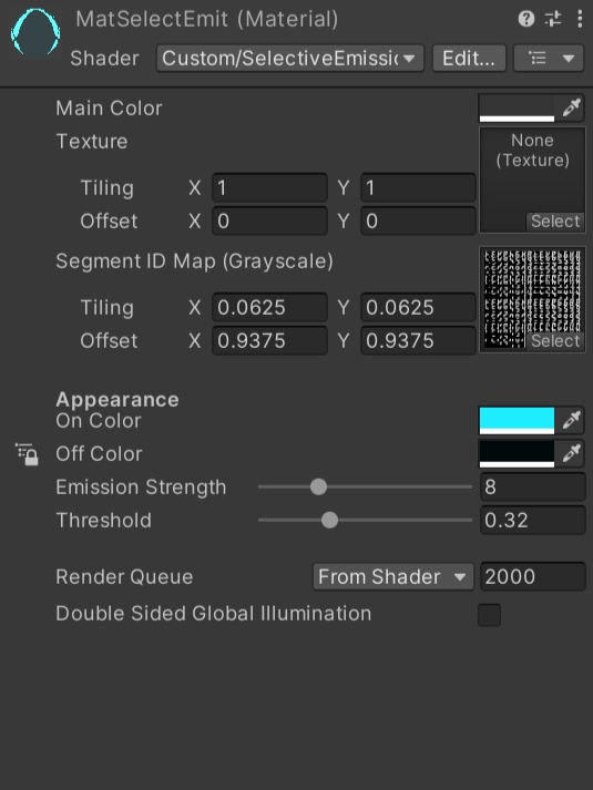 バーチャルVFD管用のシェーダー素材