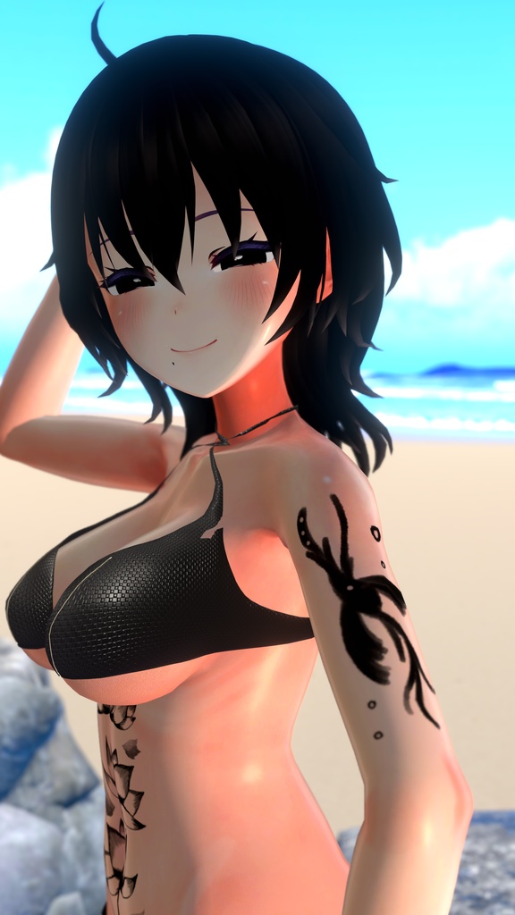 【無料配布】黒鳥ノ刺青テクスチャ