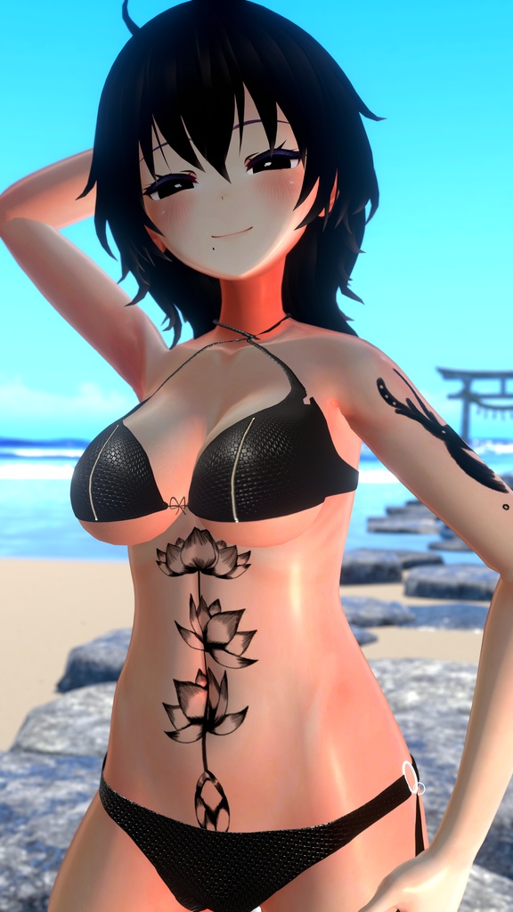 【無料配布】蓮の花ノ刺青テクスチャ