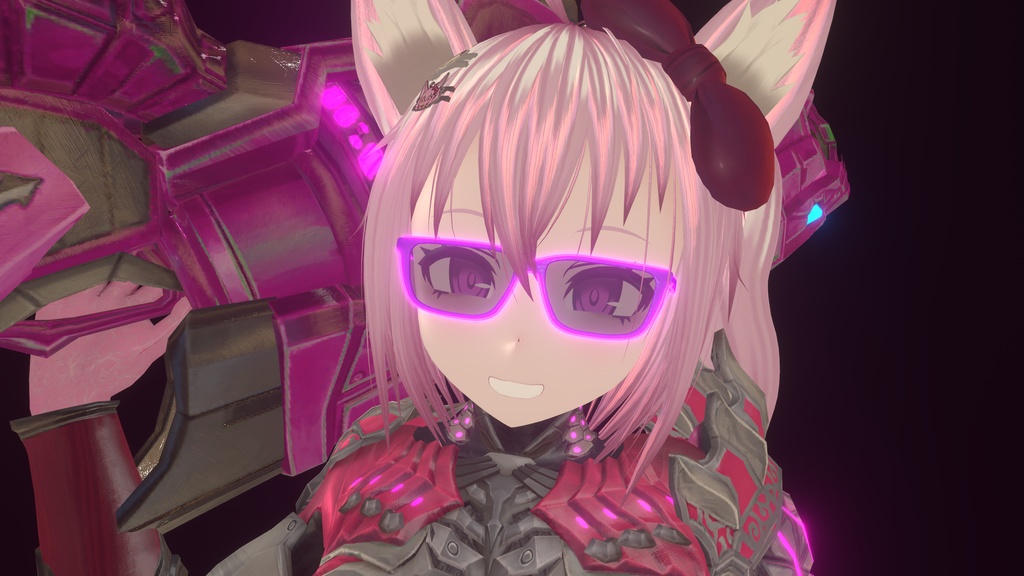 3Dモデル【ネオンメガネ】4色バリエーション