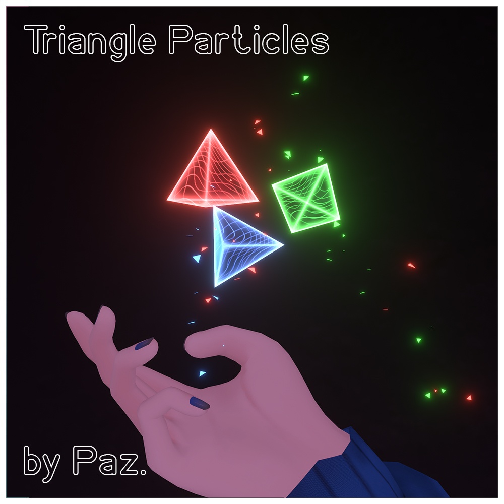 [Unity particle] 三角メッシュ粒子【既製3色】