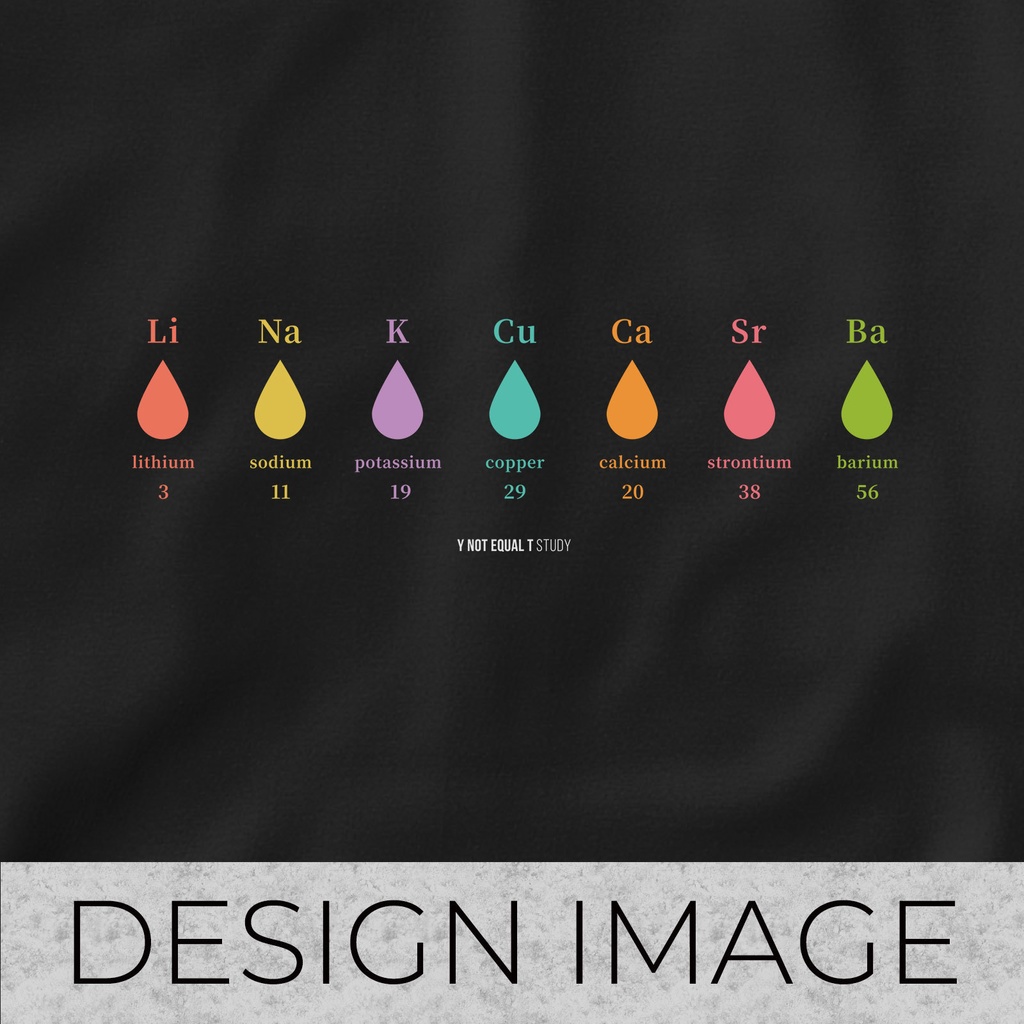 炎色反応 flame reaction/黒/Y!=T STUDY (S・M・L・XL) Tシャツ