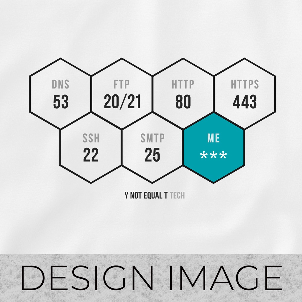 ポート番号 port numbers/白/Y!=T TECH (S・M・L・XL) Tシャツ