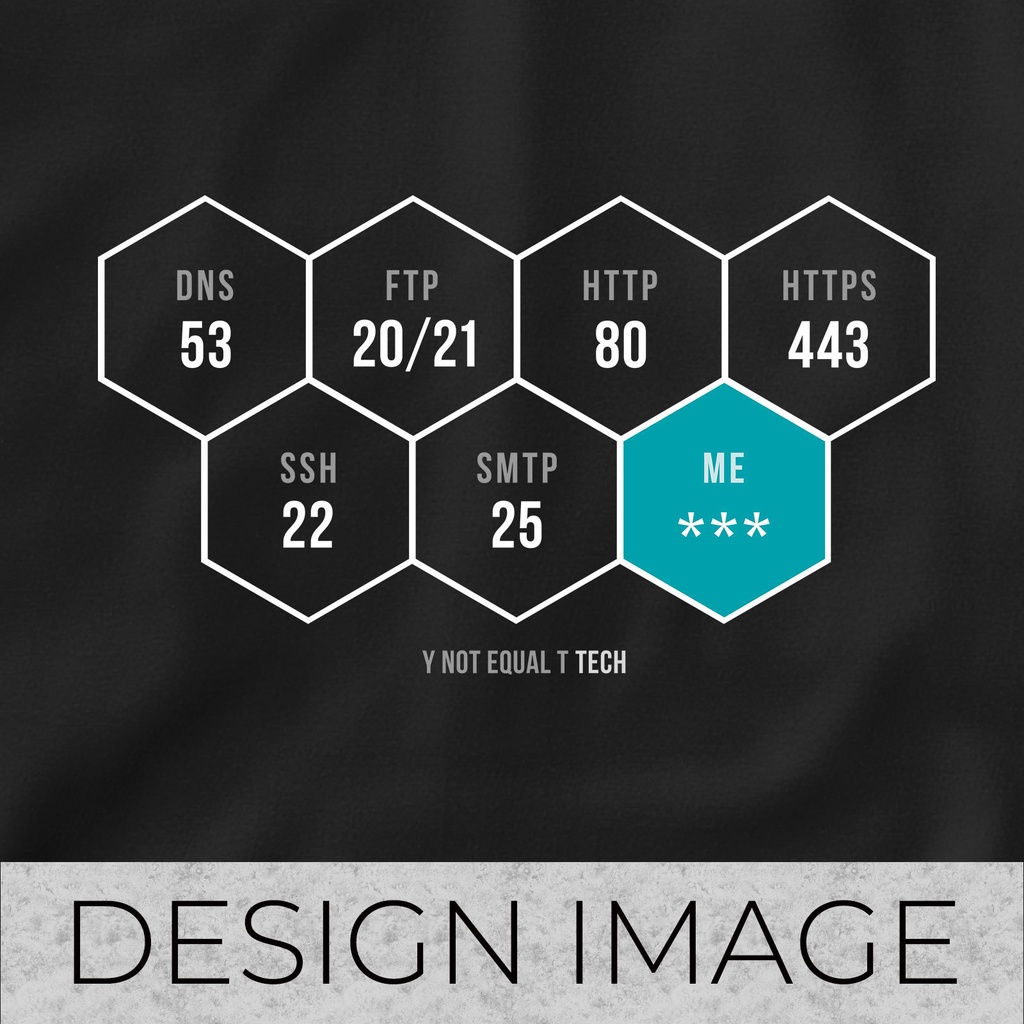 ポート番号 port numbers/黒/Y!=T TECH (S・M・L・XL) Tシャツ