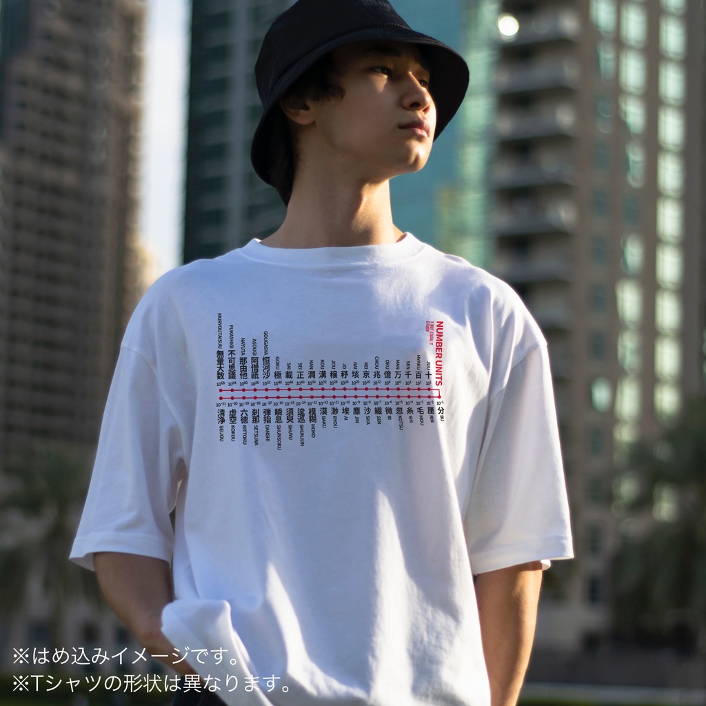 数字の単位 Number Units／白／Y!=T STUDY (S･M･L･XL) Tシャツ