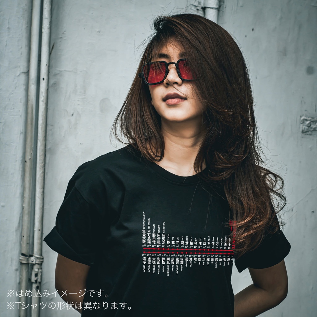 数字の単位 Number Units／黒／Y!=T STUDY (S･M･L･XL) Tシャツ