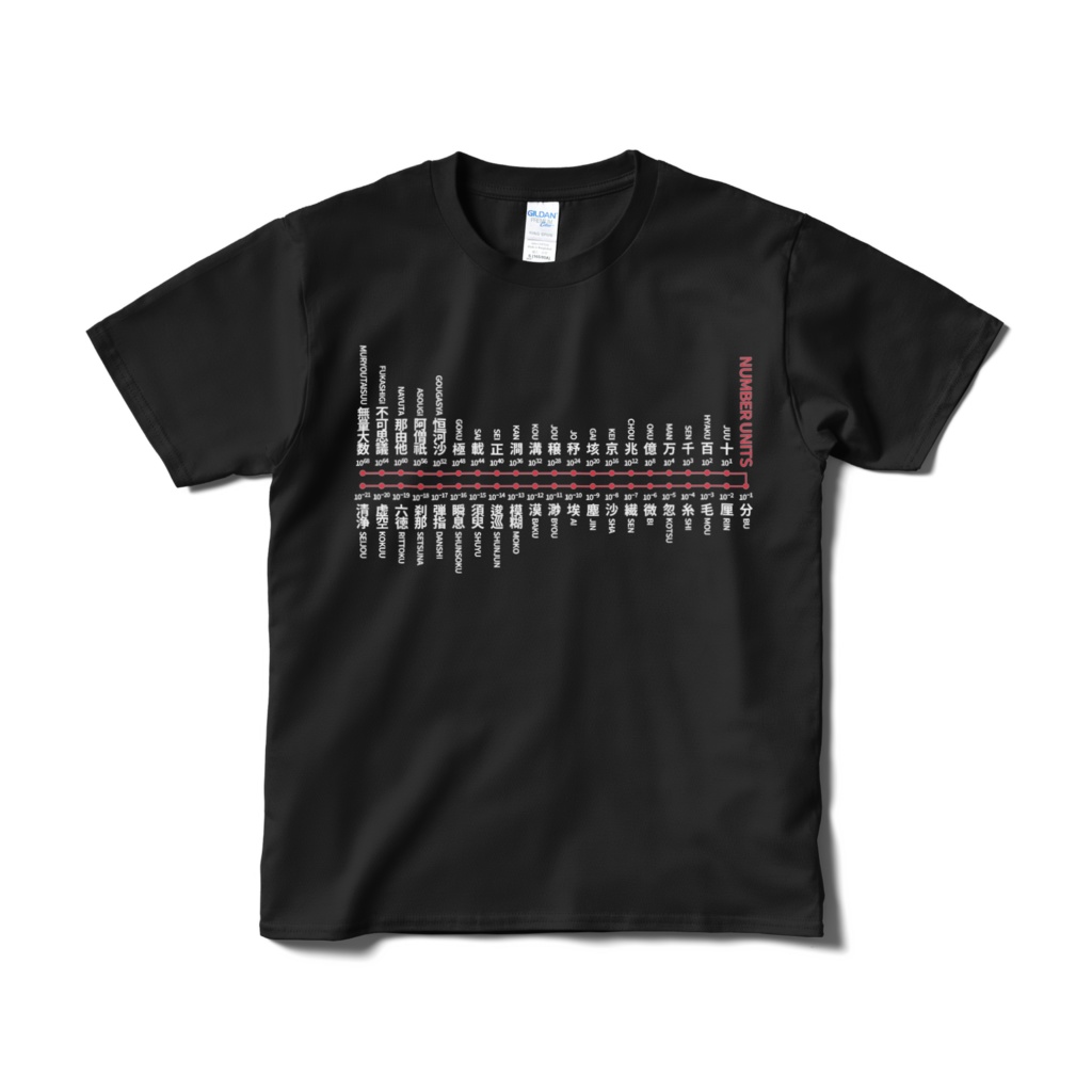 数字の単位 Number Units/黒/Y!=T STUDY (S・M・L・XL) Tシャツ