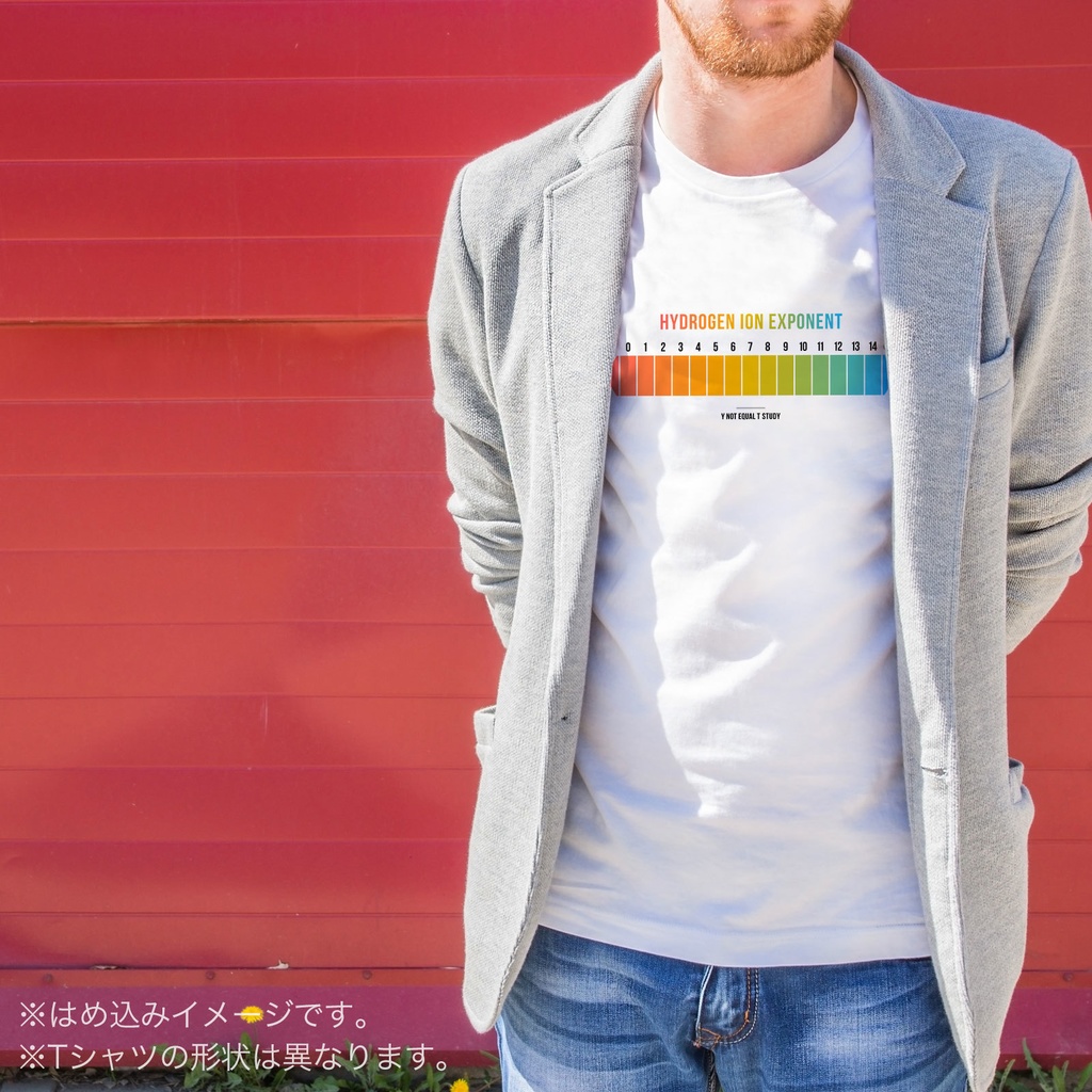 水素イオン指数 hydrogen ion exponent/白/Y!=T STUDY (S・M・L・XL) Tシャツ